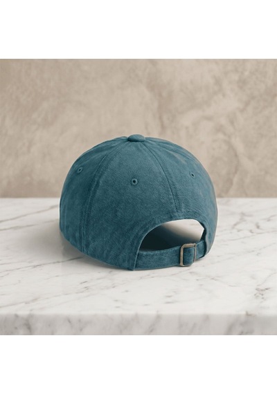Bk Gift Kişiye Özel İsim Nakışlı Vintage Turkuaz Beyzbol Şapkası Unisex Eskitme Kumaş Metal Tokalı