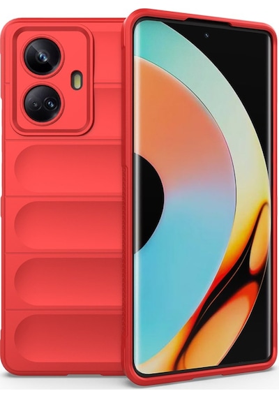 Realme 10 Pro 5g Kılıf Elde Tutma Kolaylıkla Kaydırmaz Kenar Line Dizayn Optietnik Kapak Kırmızı