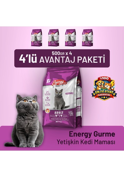 Cat Food Energy Gurme Yetişkin Kedi Maması - 4 Adet