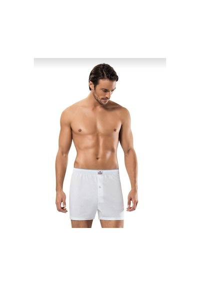 Erdem 1400 Erkek Penye Düz Renk Boxer 12 Adet Beyaz