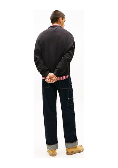 Tommy Hilfiger Tjm 90s Distressed Logolu Sweatshirt-13145 Siyah