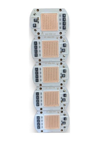 5 Adet 220 V 50 Watt Mor Işık Prejektör Çip