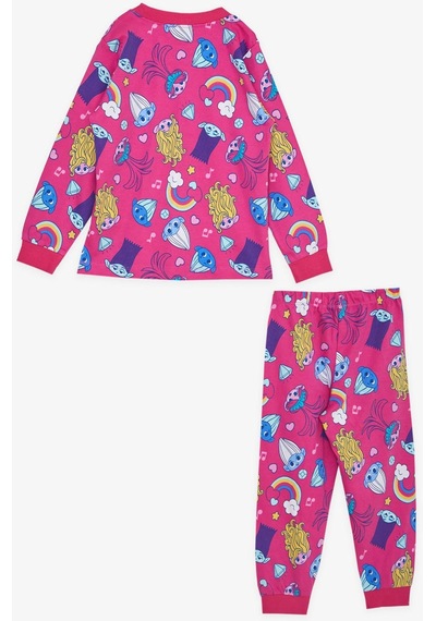 Babely Breeze Kız Çocuk Pijama Takımı Şirinler Desenli 1-4 Yaş, Fuşya-fuşya Fuşya