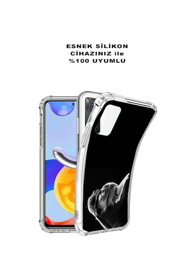 Xiaomi Redmi 8a Uyumlu Köpek 1 Baskılı Şeffaf Köşe Korumalı Antişok Kılıf
