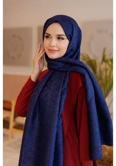 İpeksi Jakar Deluxe Şal Gece Mavi Çok Renkli