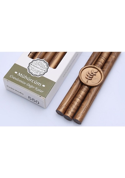 Mühür Mumu Çubuk 11mmx120mm 10lu Paket Mo:550 SATEN ALTIN KARAMEL