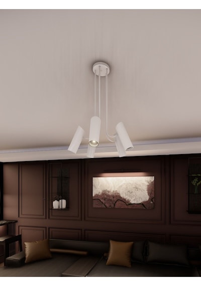 Liora Beyaz Minimalist 5 Li Spot Sarkıt Avize Gu10 Duylu 1 ADET