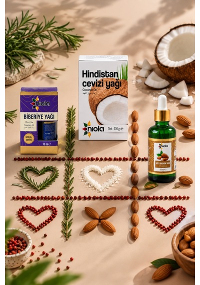 Saç Bakım Yağ Seti Biberiye Yağı 10 Ml + Hindistan Cevizi Yağı 150 G + Tatlı Badem Yağı 50 Ml Ürün Açıklaması - 927151593