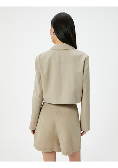 Koton Crop Blazer Ceket Düğmeli Dikiş Detaylı Cepli Modal Karışımlı Vizon 4sak50089pw Vizon Koton Crop Blazer Ceket Düğmeli Dikiş Detaylı Cepli Modal Karışımlı Vizon 4sak50089pw Vizon