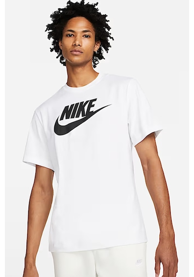 Nike Sportswear Futura Swoosh Logo Tee T Shirt Unisex Baskılı Tişört Beyaz Beyaz