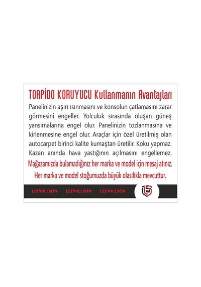 Peugeot 206 Yeni Göğüs Aracınızla Tam Uyumlu Torpido Koruma Örtüsü