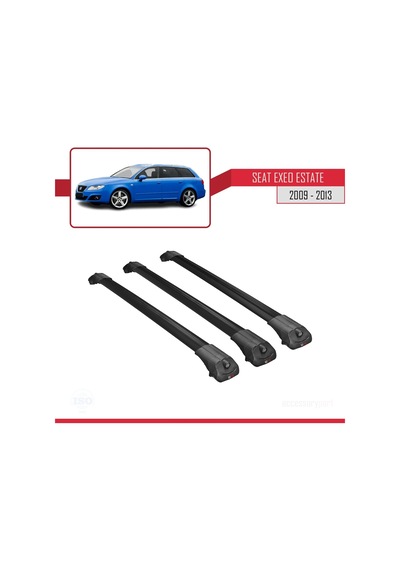 Seat Exeo 3r9 2009-2013 Arası İle Uyumlu Ace-1 Ara Atkı Tavan Barı Siyah 3 Adet Bar