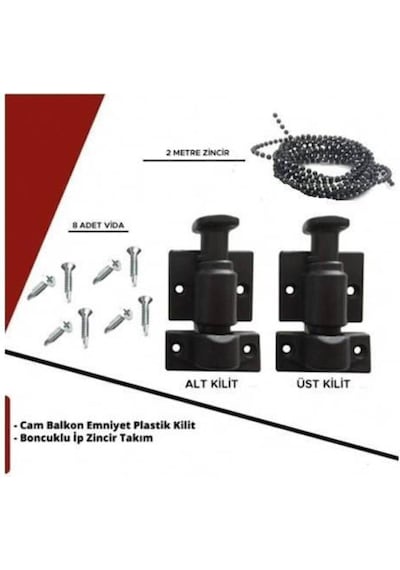 Yamanlar Pen Cam Balkon Plastik Kilit Aparat Seti Cam Balkon Pilastik Kilit