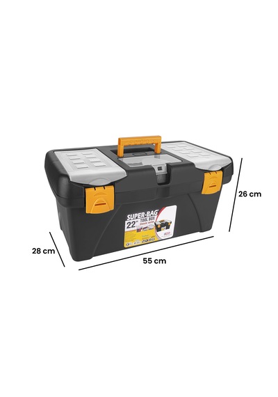 Takım Çantası Alet Kutusu Kapaklı Mini Bölmeli Organizer Dayanıklı Plastik Malzeme 14'' 22