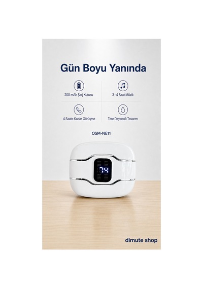 Osm-ne11 2 Çift Kablosuz Bluetooth 5.4 Kulaklık Klasik Ve Kulak Kancalı Beyaz - 904091696