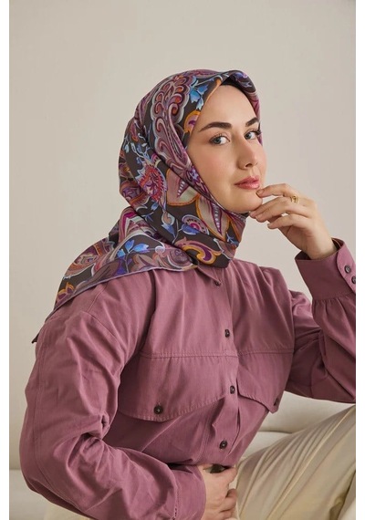 Silk Home Tivil Saf İpek 11504 - 02 Kamuflaj Yeşili Etnik Desen