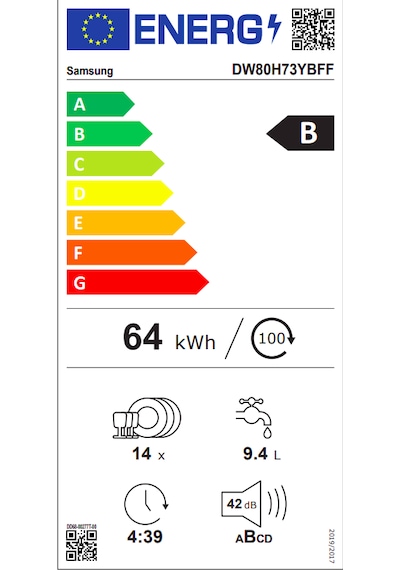 Samsung DW80H73YBFFTR 8+4 Programlı 14 Kişilik Siyah Bulaşık Makinesi