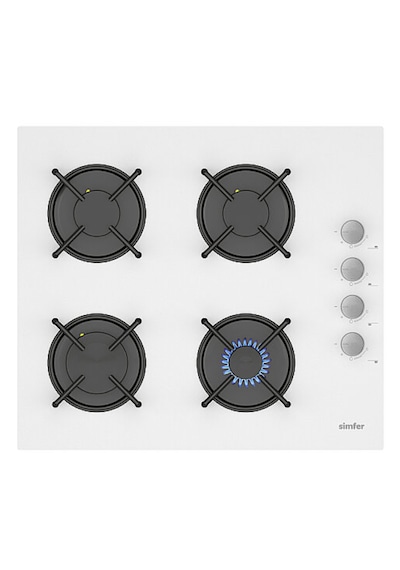 Simfer Steam 3507 Ocak + 8707 Davlumbaz Beyaz 2'li Cam Ankastre Set