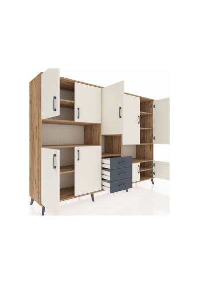Hyperion Dolap 13 Raflı 3 Çekmeceli 9 Kapaklı 220x44x163 Çam-aytaşı/antrasit Aytası/antrasıt - Atlas Çam Hyperion Dolap 13 Raflı 3 Çekmeceli 9 Kapaklı 220x44x163 Çam-aytaşı/antrasit Aytası/antrasıt - Atlas Çam