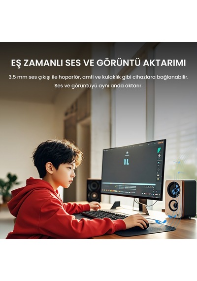 Veggieg Vga To Hdmı Full Hd 1080p 60hz Aux Ses Destekli Usb Beslemeli Çevirici Dönüştürücü Adaptör