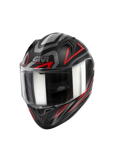 Givi 50.7 Proton Kapalı Motosiklet Kaskı Gri - Kırmızı - Siyah