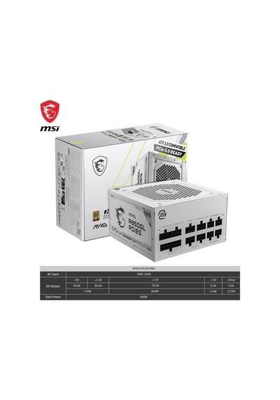 Mag A850gl White 850w 80 Plus Gold 120mm Power Supply