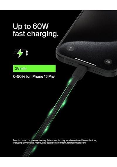Boostcharge 6.6ft Braided Usb-c To Usb-c Cable For İphone 16, İphone 16 Pro, İphone 16 Pro Max, İphone 16 Plus, İphone 15, Galaxy S24, S23, Note10, Pixel 9, Pixel 8, İpad Pro & More - Black Boostcharge 6.6ft Braided Usb-c To Usb-c Cable For İphone 16, İphone 16 Pro, İphone 16 Pro Max, İphone 16 Plus, İphone 15, Galaxy S24, S23, Note10, Pixel 9, Pixel 8, İpad Pro & More - Black