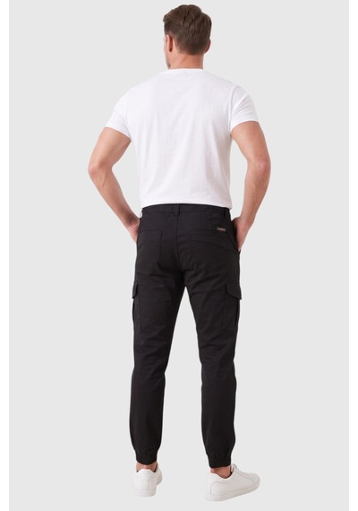 Deepsea Erkek Slim Fit Likralı Siyah Kargo Cepli Jogger Pantolon İpli Bel Lastikli Paça 2600589 Deepsea Erkek Slim Fit Likralı Siyah Kargo Cepli Jogger Pantolon İpli Bel Lastikli Paça 2600589