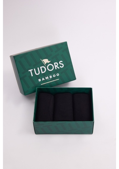 Tudors Özel Kutulu 3'lü Siyah Bambu Çorap-51523