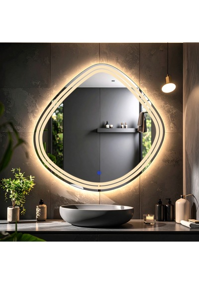 Nomari Günışığı Lazer Kumlamalı Lavabo & Banyo Aynası Dokunmatik Sensörlü 100 X 100 Cm