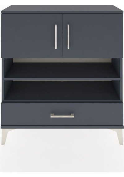 Arges Şifonyer 4 Raflı Tek Çekmeceli 2 Kapaklı 88x30x96 Antrasit-antrasit Antrasit Arges Şifonyer 4 Raflı Tek Çekmeceli 2 Kapaklı 88x30x96 Antrasit-antrasit Antrasit