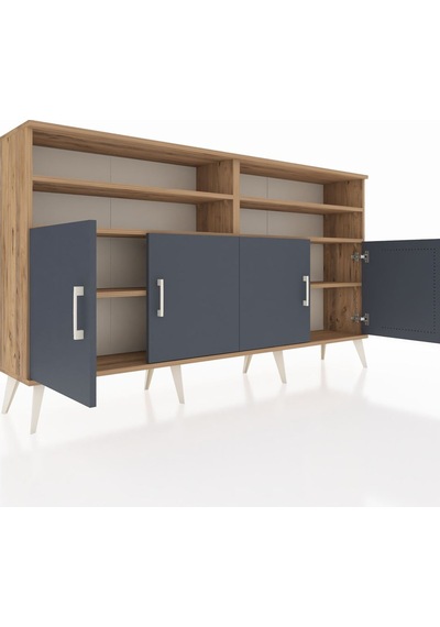 Arges Konsol 6 Raflı 4 Kapaklı 176x30x99 Çam-antrasit Çam-antrasit Arges Konsol 6 Raflı 4 Kapaklı 176x30x99 Çam-antrasit Çam-antrasit