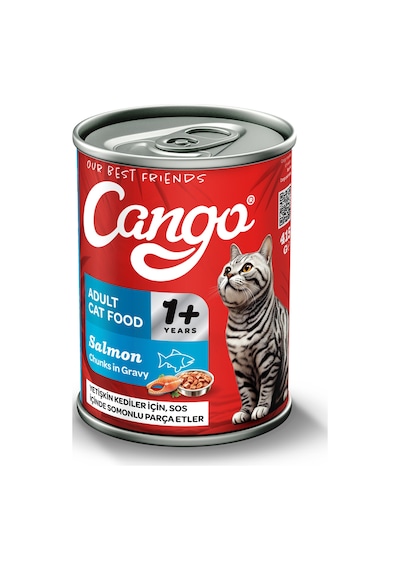 Cango Yetişkin Yaş Kedi Maması Somonlu 415gr 24lü