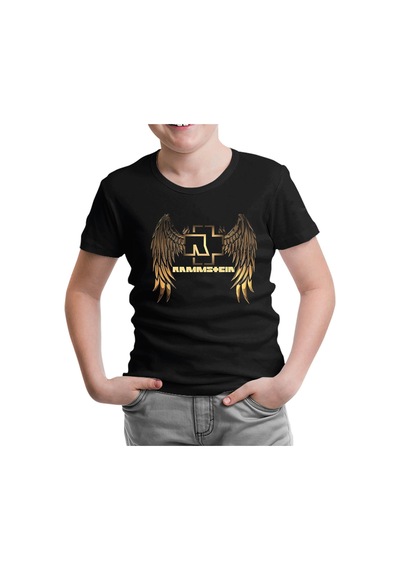 Lord Tshirt Rammstein - Golden Wings Siyah Çocuk Tshirt 001
