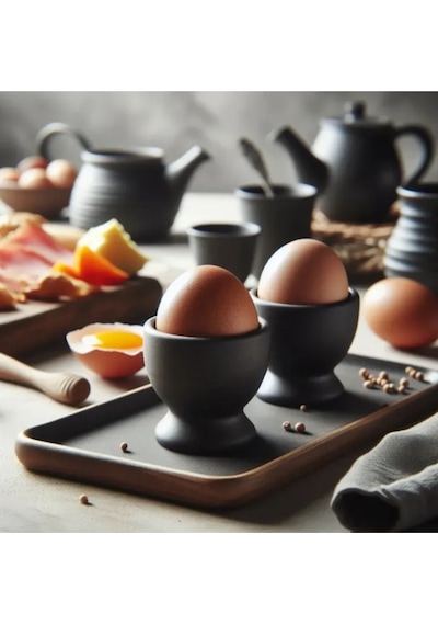 2 Adet Günlük Kahvaltı Yumurtalık Yumurta Tutucu Yumurta Standı No3 Siyah