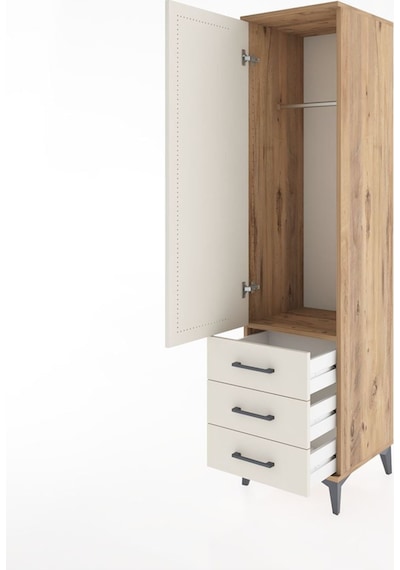 Hyperion Dolap Tek Raflı 3 Çekmeceli Tek Askılı 44x44x182 Çam-aytaşı Atlas Çam