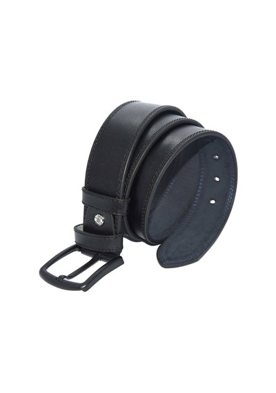 Süzer Deri 4.5 Cm Tokalı Suni Deri Düz Renk Dikişli Model Spor Kemer Siyah Siyah