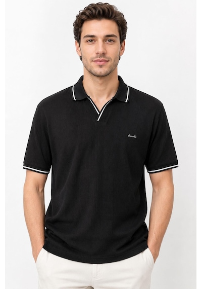 Classics Men Gewer Slim Fit Erkek Polo Yaka Tişört 7754 Siyah