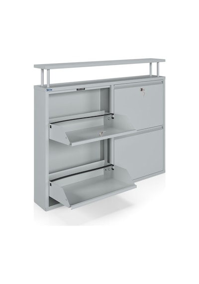Ceha Kilitli Tablalı 4'lü Metal Ayakkabılık - Gri K.AYK-2.4/G/P 7035/KL Ceha Kilitli Tablalı 4'lü Metal Ayakkabılık - Gri K.AYK-2.4/G/P 7035/KL
