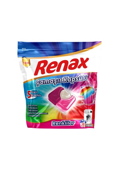 Renax Çamaşır Kapsülü Renkliler 30'lu 480 G - 5 Adet Tarı
