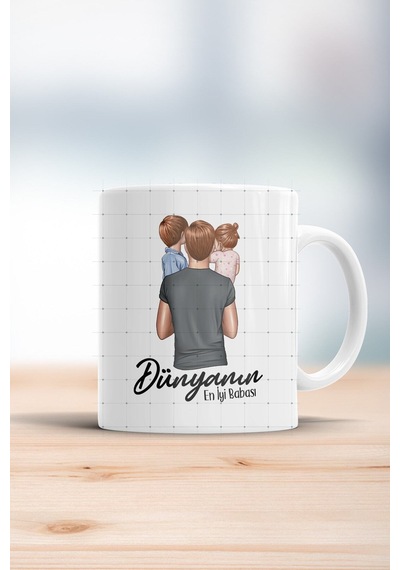 Dünyanın En Iyi Babası Kız Erkek Kupa Bardak Beyaz