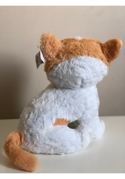Sesli Miyavlayan Peluş Kedi 35cm Kahverengi