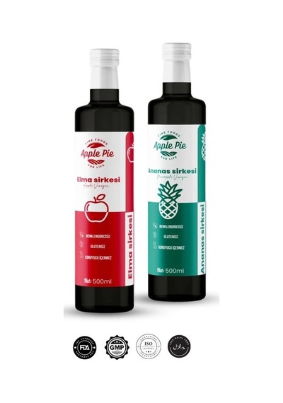 Apple Pie Foods Elma Sirkesi 500 Ml, Ananas Sirkesi 500 Ml 2 Li