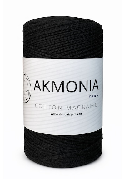 Akmonia Makrome İp 250 Gr 2mm Siyah