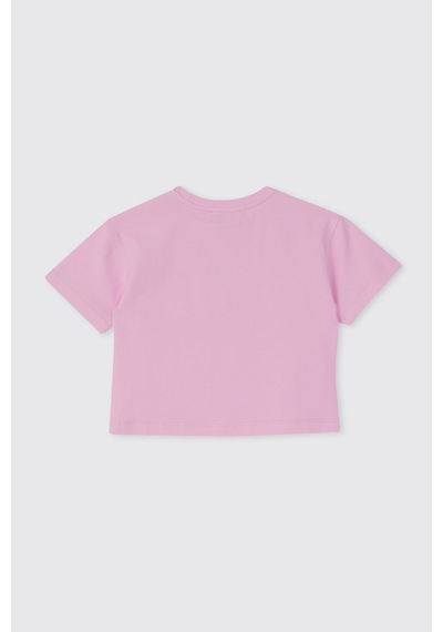 Panço Kız Bebek Kısa Kolu Pembe Tişört