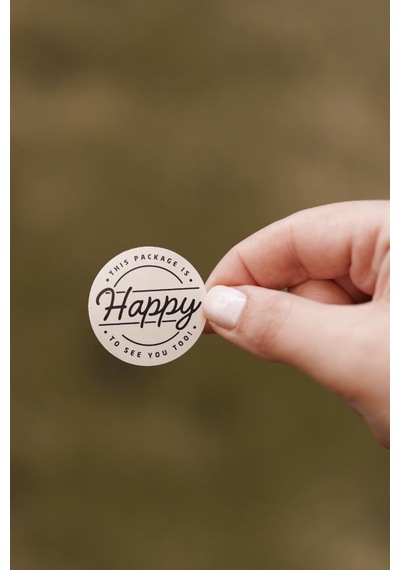Rufus Concept This Package İs Happy To See You Too Dairesel Etiket 100 Adet Beyaz