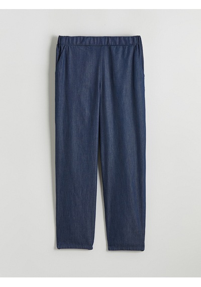 Lcw Grace İndigo Beli Lastikli Straight Fit Kadın Jean Pantolon