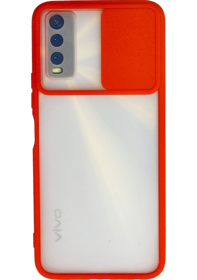 Y11s Kılıf Palm Buzlu Kamera Sürgülü Silikon - Kırmızı Bzsxx00 1