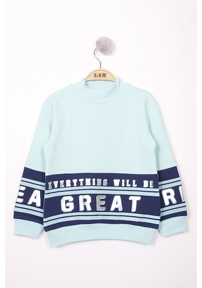 Toontoy Kız Çocuk Great Baskılı Sweatshirt Su Yeşil Toontoy Kız Çocuk Great Baskılı Sweatshirt Su Yeşil