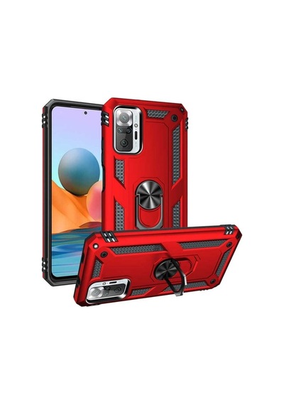 Xiaomi Redmi Note 10 Pro Kılıf Zore Vega Kapak Kırmızı